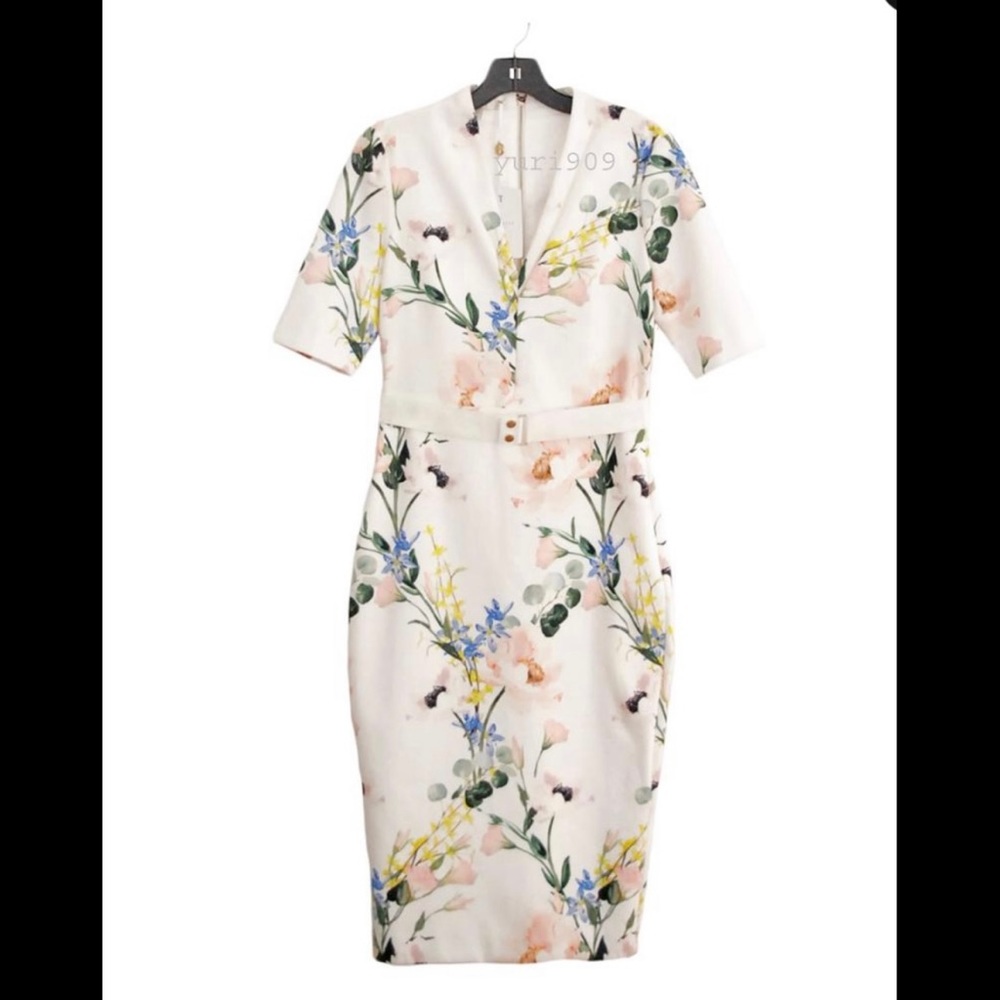 Ted Baker White Lylli Elegance Pencil Cocktail Dress